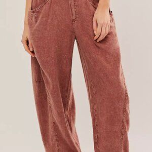 High Road Washed Pull-On Barrel Pants Free People